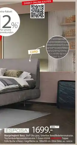 Zurbrüggen ESPOSA Boxspringbett Bosa Angebot