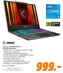 MediaMarkt msi Cyborg 15 B13WFKG-827 Gaming Notebook Angebot