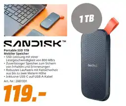 MediaMarkt SANDISK Portable SSD 1TB Angebot