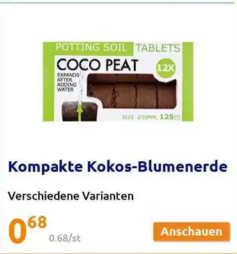 Action Kompakte Kokos Blumenerde Angebot