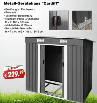 Stabilo Fachmarkt Metall Gerätehaus Cardiff Angebot