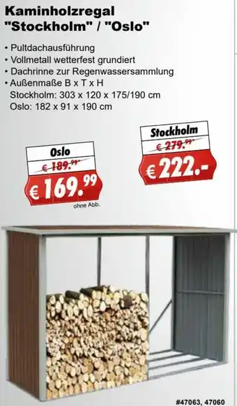 Stabilo Fachmarkt Kaminholzregal Stockholm/Oslo Angebot