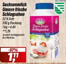 Simmel Sachsenmilch Unsere frische Schlagsahne Angebot