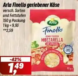 Simmel Arla Finello geriebener Käse Angebot