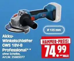 Herkules Baumarkt Bosch Akku-Winkelschleifer GWS 18V-8 Professional Angebot