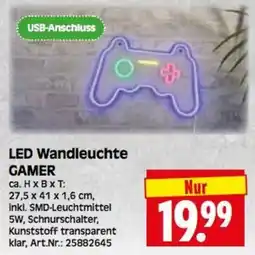 Herkules Baumarkt LED Wandleuchte GAMER Angebot