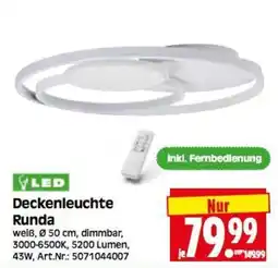 Herkules Baumarkt LED Deckenleuchte Runda Angebot