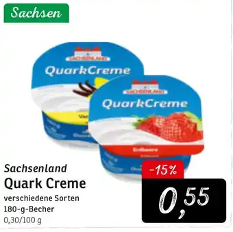 KONSUM Sachsenland Quark Creme 180g Becher Angebot