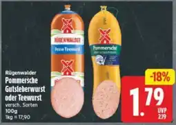 Elli Markt Rügenwalder Pommersche Gutsleberwurst oder Teewurst Angebot