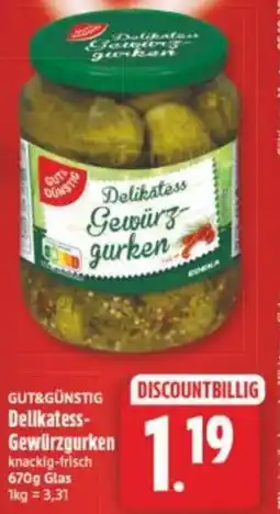 Elli Markt GUT&GÜNSTIG Delikatess Gewürzgurken Angebot