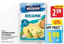 Elli Markt Milram Schnittkäsescheiben oder Reibekäse Angebot