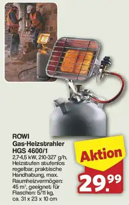 Famila Nord West ROWI Gas-Heizstrahler HGS 4600/1 Angebot