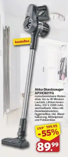 Famila Nord West AEG Akku-Staubsauger AP31CB21TG Angebot