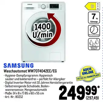 METRO Samsung Waschautomat | WW70T4042EE/EG Angebot