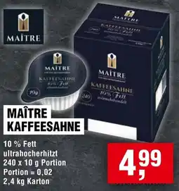 Handelshof MAÎTRE KAFFEESAHNE Angebot