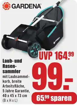 B1 Discount Baumarkt GARDENA Laub- und Rasensammler Angebot
