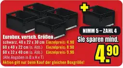 B1 Discount Baumarkt Eurobox, versch. Größen Angebot