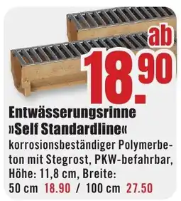 B1 Discount Baumarkt Entwässerungsrinne »Self Standardline« Angebot