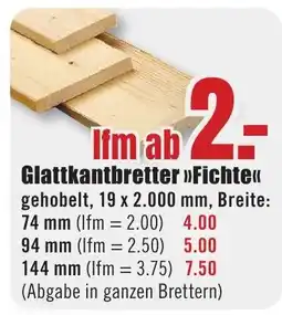 B1 Discount Baumarkt Glattkantbretter »Fichte« Angebot