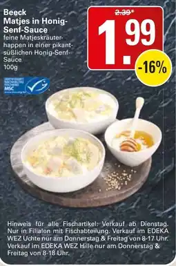 WEZ Beeck Matjes in Honig-Senf-Sauce Angebot