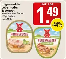 WEZ Rügenwalder Leber- oder Teewurst Angebot