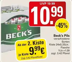 WEZ Beck's Pils Angebot
