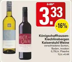 WEZ Königschaffhausen-Kiechlinssbergen Kaiserstuhl Weine Angebot