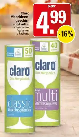 WEZ Claro Maschinen-geschirrspülmittel Angebot