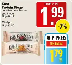 WEZ Koro Protein Riegel Angebot