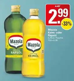 WEZ Mazola Keim- oder Rapsöl Angebot