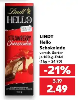 Kaufland LINDT Hello Schokolade Angebot