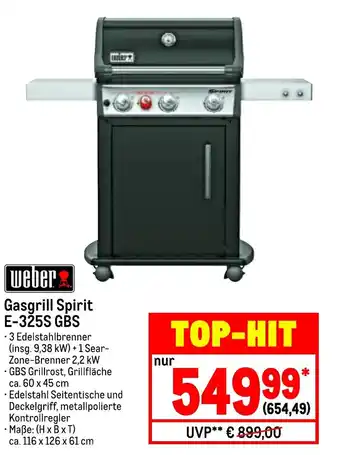 METRO Weber Gasgrill Spirit E-325S GBS Angebot