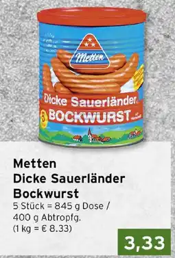 CAP Markt Metten Dicke Sauerländer Bockwurst Angebot