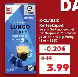 Kaufland K-CLASSIC Kaffee kapseln Lungo Dolce Angebot