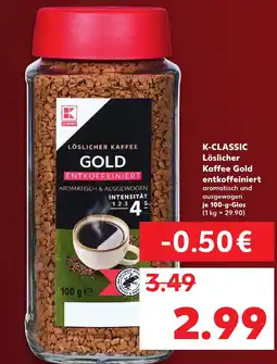 Kaufland K-CLASSIC Lösl. Kaffee Gold entkoffeiniert Angebot