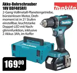 V Baumarkt Akku-Bohrschrauber 18V DDF485RFJ Makita Angebot