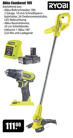 V Baumarkt RYOBI Akku-ComboSet 18V Angebot