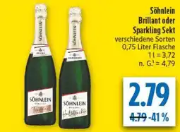 diska Söhnlein Brillant oder Sparkling Sekt Angebot