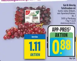 diska Gut & Günstig Tafeltrauben rot Angebot