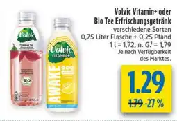diska Volvic Vitamin+ oder Bio Tee Erfrischungsgetränk Angebot