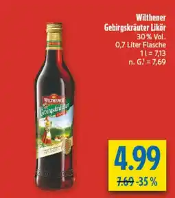 diska Wilthener Gebirgskräuter Likör Angebot