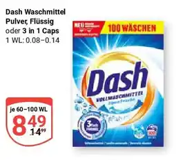 Globus Dash Waschmittel Pulver, Flüssig oder 3 in 1 Caps Angebot