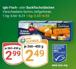 Globus Iglo Fisch- oder Backfischstäbchen Angebot