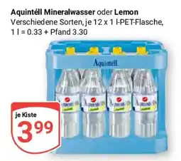 Globus Aquintell Mineralwasser oder Lemon Angebot