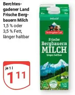 Globus Berchtesgadener Land Frische Bergbauern Milch Angebot