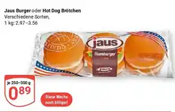 Globus Jaus Burger oder Hot Dog Brötchen Angebot