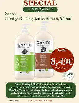 LPG Biomarkt Sante Family Duschgel Angebot