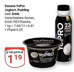 Globus Danone YoPro Joghurt, Pudding oder Drink Angebot