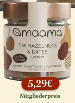 LPG Biomarkt Omaama 70% Hazelnuts & Dates spread Angebot