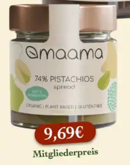 LPG Biomarkt Omaama 74% Pistachios spread Angebot